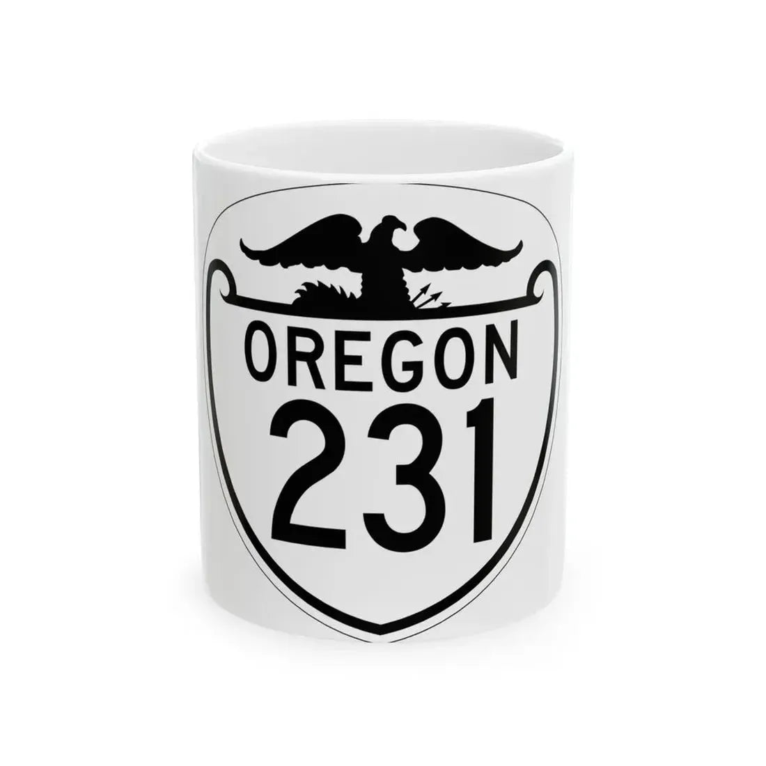 OR 231 1948 (Oregon) (Road Sign) White Coffee Mug 11oz - Go Mug Yourself