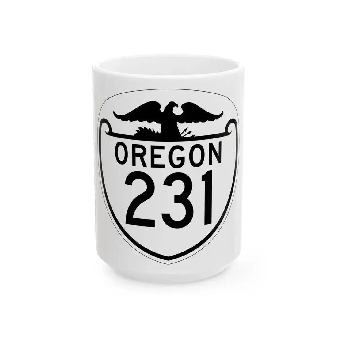 OR 231 1948 (Oregon) (Road Sign) White Coffee Mug 15oz - Go Mug Yourself