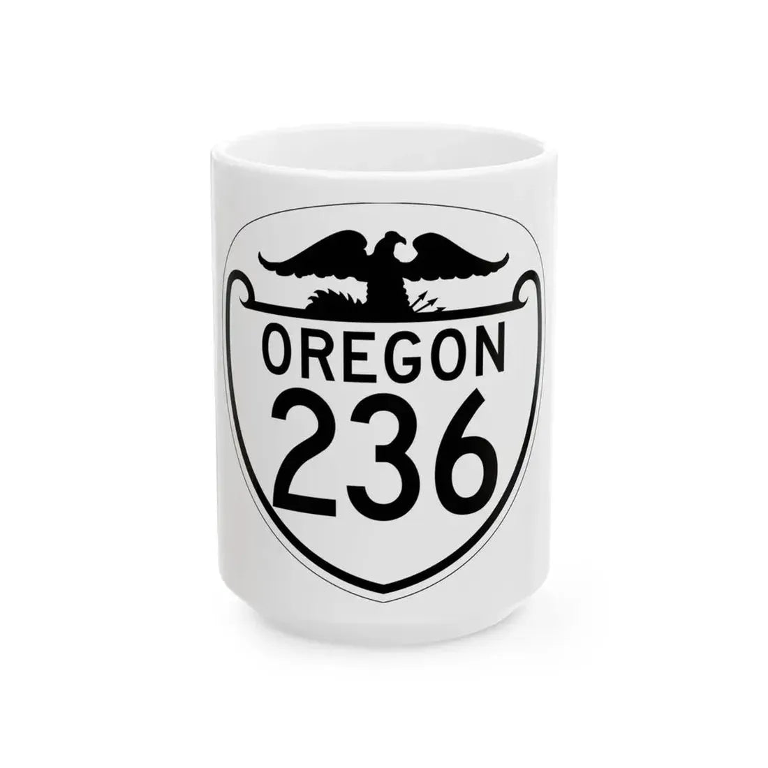 OR 236 1948 (Oregon) (Road Sign) White Coffee Mug 15oz - Go Mug Yourself