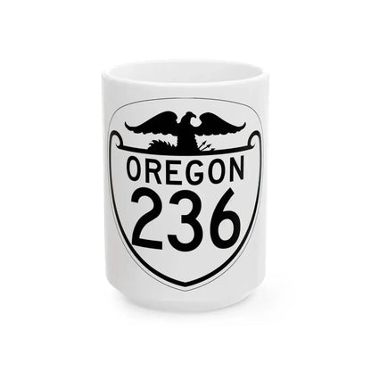 OR 236 1948 (Oregon) (Road Sign) White Coffee Mug 15oz - Go Mug Yourself