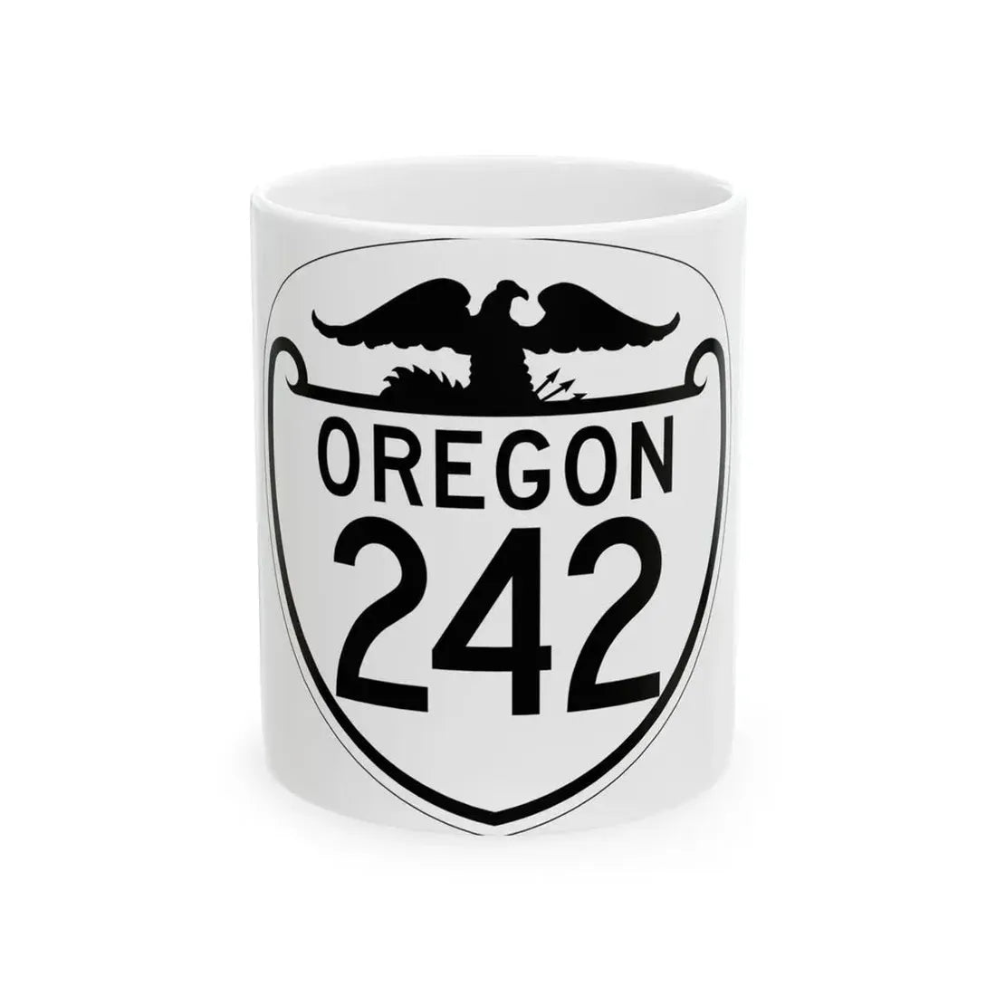 OR 242 1948 (Oregon) (Road Sign) White Coffee Mug 11oz - Go Mug Yourself