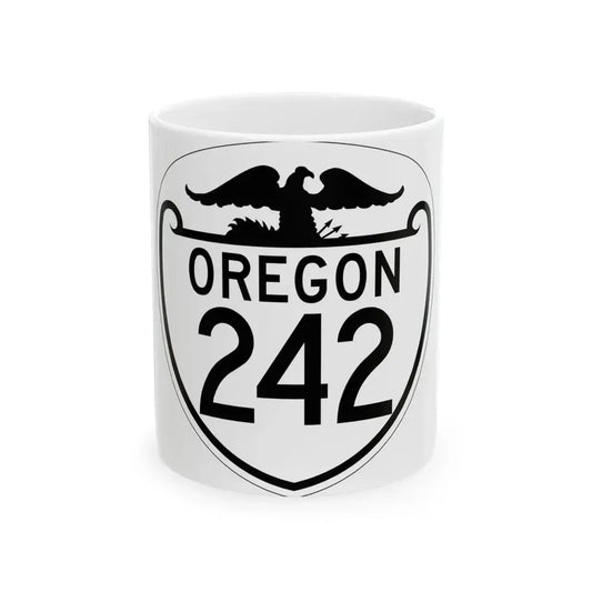OR 242 1948 (Oregon) (Road Sign) White Coffee Mug 11oz - Go Mug Yourself