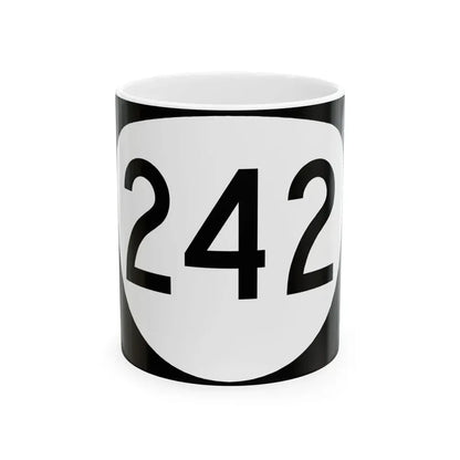 OR 242 (Oregon) (Road Sign) White Coffee Mug 11oz - Go Mug Yourself