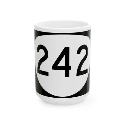 OR 242 (Oregon) (Road Sign) White Coffee Mug 15oz - Go Mug Yourself