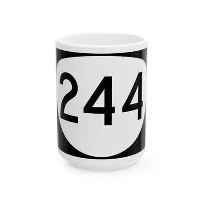 OR 244 (Oregon) (Road Sign) White Coffee Mug 15oz - Go Mug Yourself