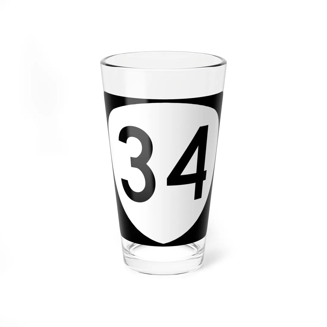 OR 34 (Oregon) (Road Sign) Pint Glass 16oz 16oz - Go Mug Yourself
