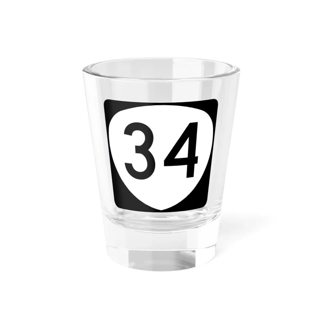 OR 34 (Oregon) (Road Sign) Shot Glass 1.5oz 1.5oz - Go Mug Yourself