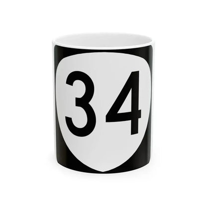 OR 34 (Oregon) (Road Sign) White Coffee Mug 11oz - Go Mug Yourself
