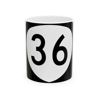 OR 36 (Oregon) (Road Sign) White Coffee Mug 11oz - Go Mug Yourself