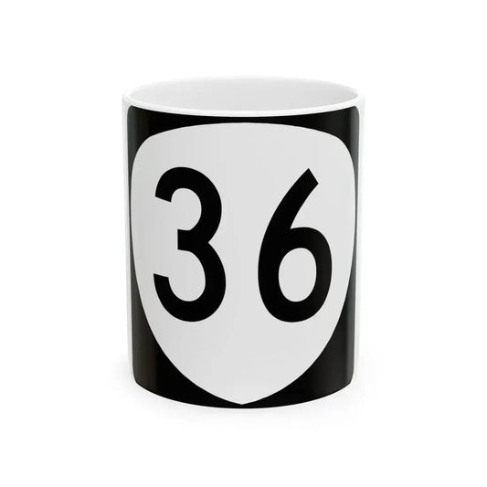OR 36 (Oregon) (Road Sign) White Coffee Mug 11oz - Go Mug Yourself