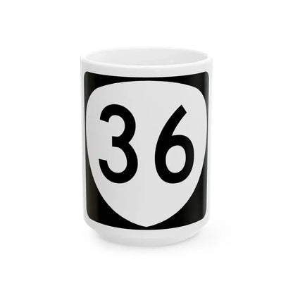 OR 36 (Oregon) (Road Sign) White Coffee Mug 15oz - Go Mug Yourself
