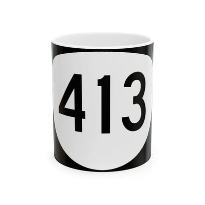OR 413 (Oregon) (Road Sign) White Coffee Mug 11oz - Go Mug Yourself