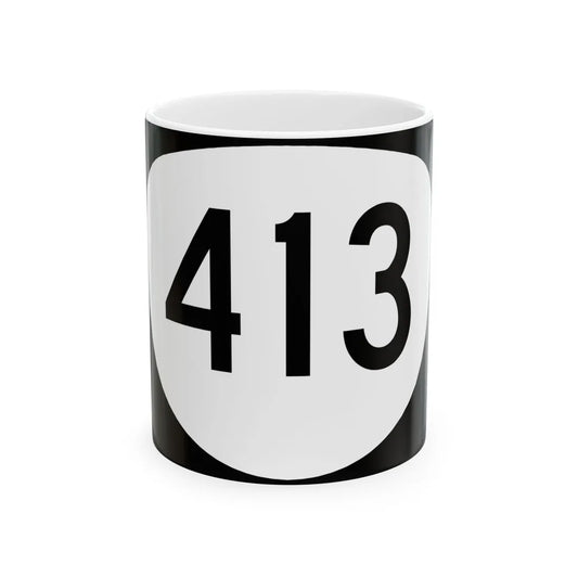 OR 413 (Oregon) (Road Sign) White Coffee Mug 11oz - Go Mug Yourself
