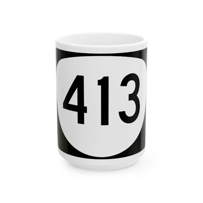 OR 413 (Oregon) (Road Sign) White Coffee Mug 15oz - Go Mug Yourself