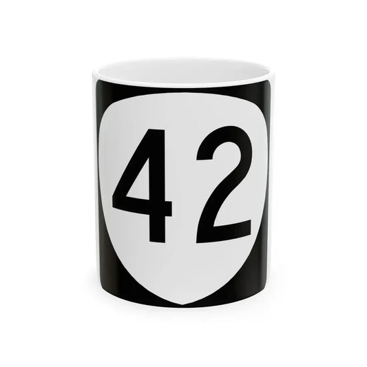 OR 42 (Oregon) (Road Sign) White Coffee Mug 11oz - Go Mug Yourself