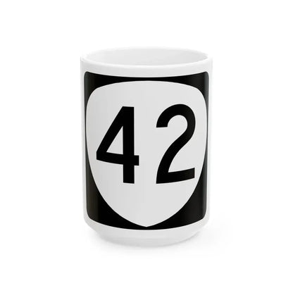 OR 42 (Oregon) (Road Sign) White Coffee Mug 15oz - Go Mug Yourself