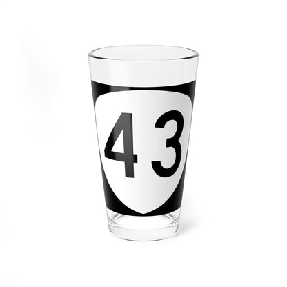 OR 43 (Oregon) (Road Sign) Pint Glass 16oz 16oz - Go Mug Yourself