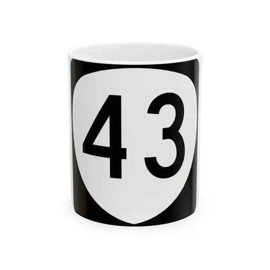OR 43 (Oregon) (Road Sign) White Coffee Mug 11oz - Go Mug Yourself