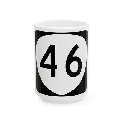 OR 46 (Oregon) (Road Sign) White Coffee Mug 15oz - Go Mug Yourself