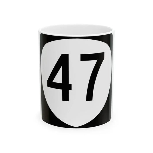 OR 47 (Oregon) (Road Sign) White Coffee Mug 11oz - Go Mug Yourself