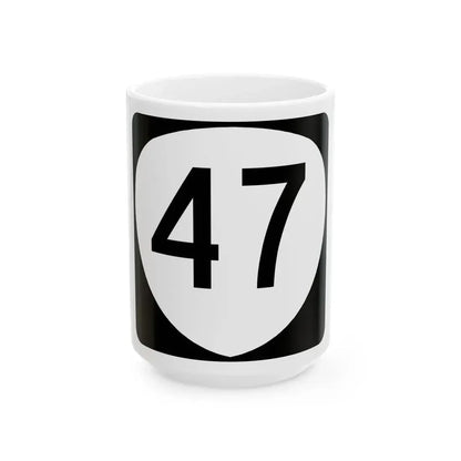 OR 47 (Oregon) (Road Sign) White Coffee Mug 15oz - Go Mug Yourself