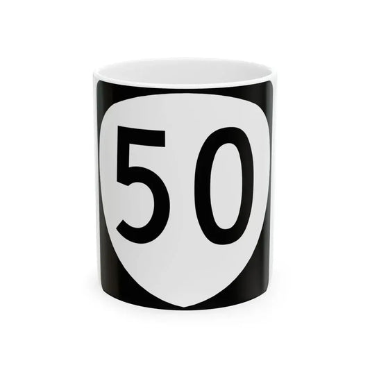 OR 50 (Oregon) (Road Sign) White Coffee Mug 11oz - Go Mug Yourself