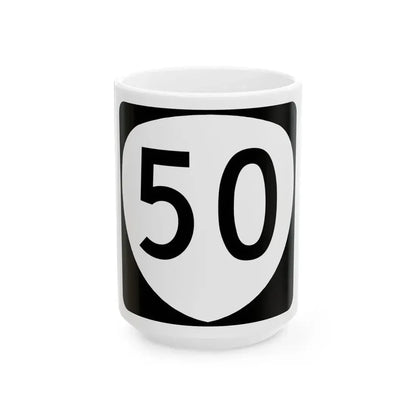 OR 50 (Oregon) (Road Sign) White Coffee Mug 15oz - Go Mug Yourself