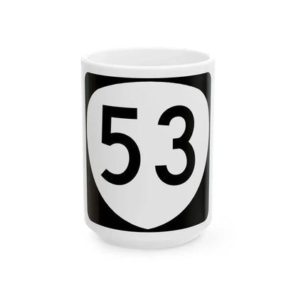 OR 53 (Oregon) (Road Sign) White Coffee Mug 15oz - Go Mug Yourself