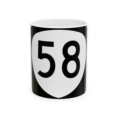 OR 58 (Oregon) (Road Sign) White Coffee Mug 11oz - Go Mug Yourself