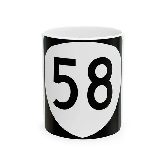 OR 58 (Oregon) (Road Sign) White Coffee Mug 11oz - Go Mug Yourself