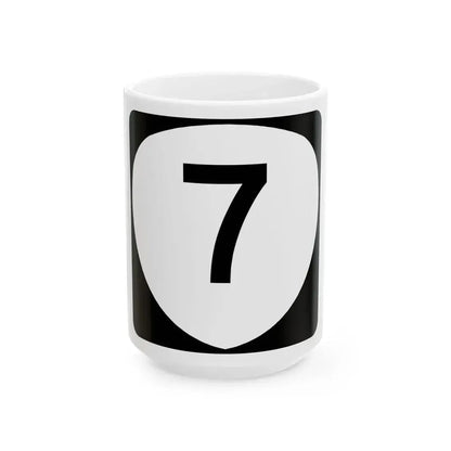 OR 7 (Oregon) (Road Sign) White Coffee Mug 15oz - Go Mug Yourself