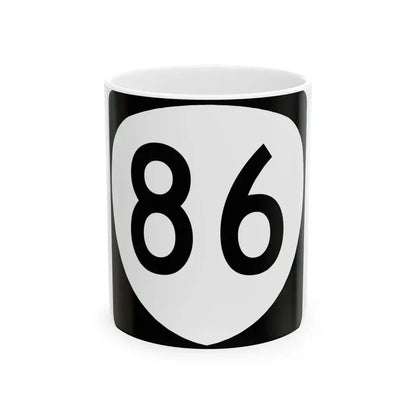 OR 86 (Oregon) (Road Sign) White Coffee Mug 11oz - Go Mug Yourself