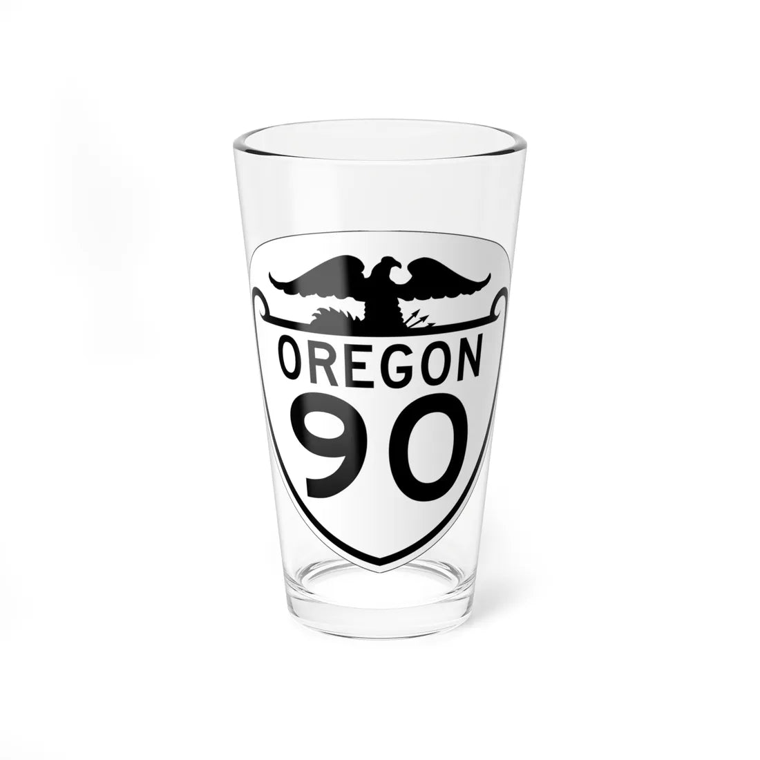OR 90 1948 (Oregon) (Road Sign) Pint Glass 16oz 16oz - Go Mug Yourself