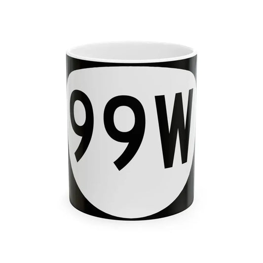 OR 99W (Oregon) (Road Sign) White Coffee Mug 11oz - Go Mug Yourself