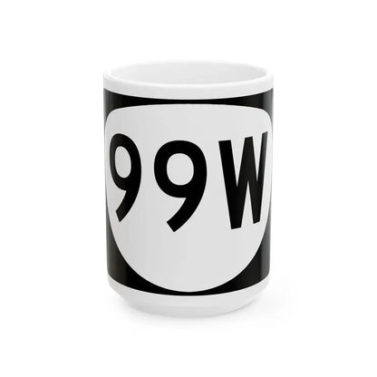 OR 99W (Oregon) (Road Sign) White Coffee Mug 15oz - Go Mug Yourself