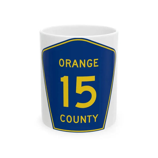 Orange County 15  (Florida) (Road Sign) White Coffee Mug 11oz - Go Mug Yourself