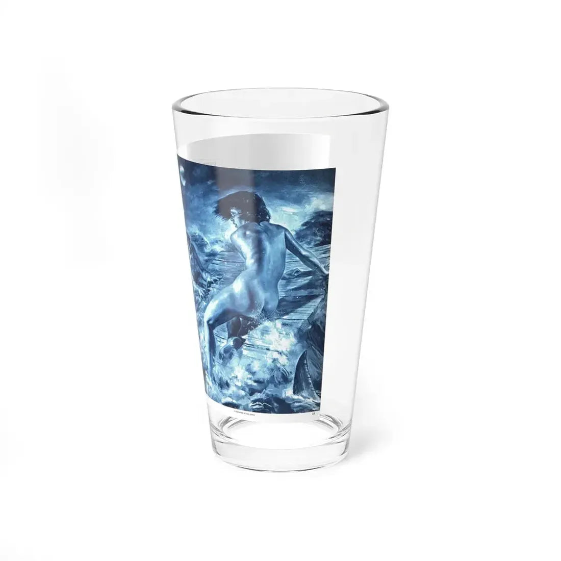 Ordeal in Paradise, Bluebook for Men, February 1961 (Magazine Illustration) Pint Glass 16oz - Go Mug Yourself