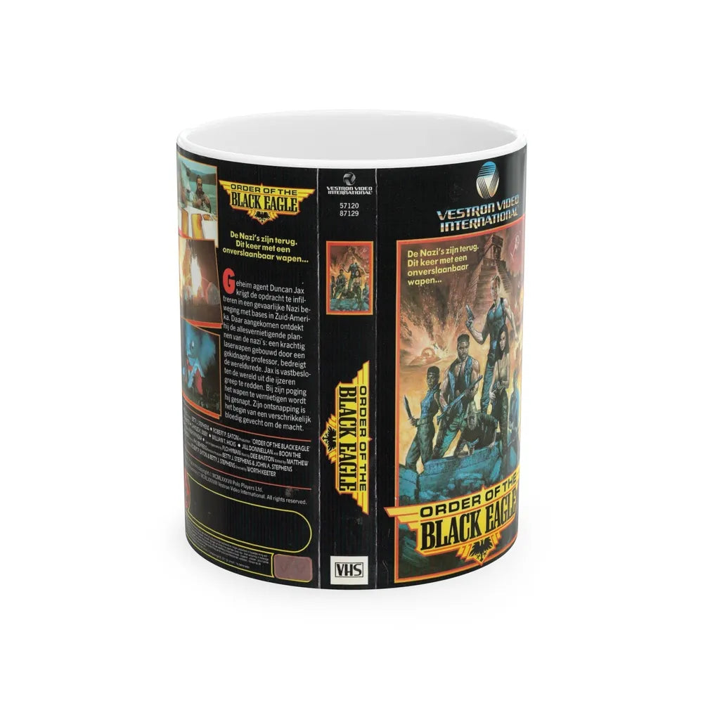 ORDER OF THE BLACK EAGLE VESTRON VIDEO INTERNATIONAL (VHS COVER) - White Coffee Mug-11oz-Go Mug Yourself