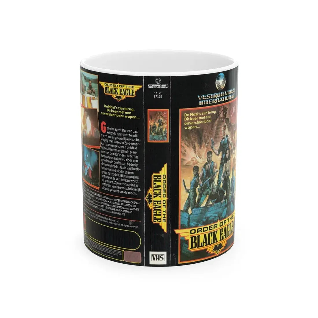 ORDER OF THE BLACK EAGLE VESTRON VIDEO INTERNATIONAL (VHS COVER) - White Coffee Mug 11oz - Go Mug Yourself