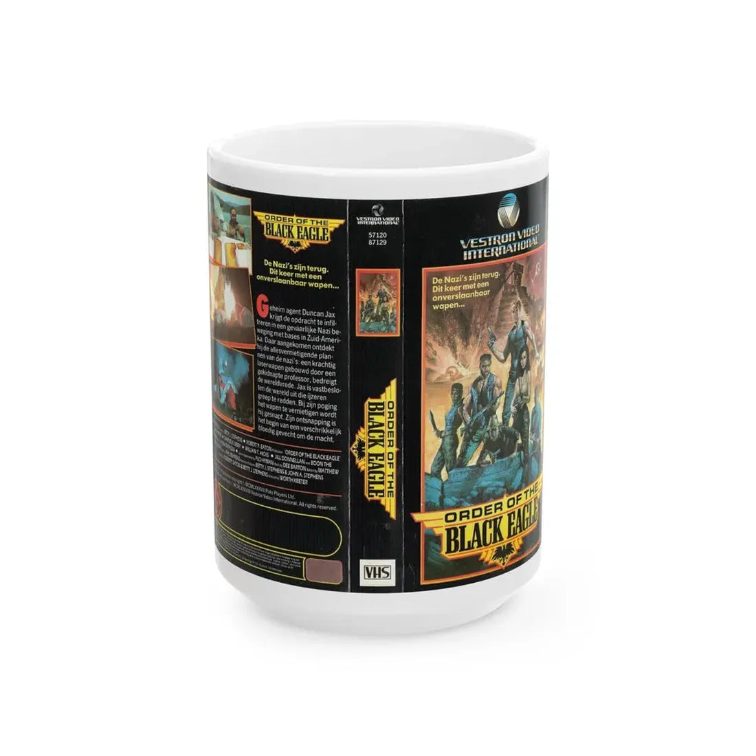 ORDER OF THE BLACK EAGLE VESTRON VIDEO INTERNATIONAL (VHS COVER) - White Coffee Mug 15oz - Go Mug Yourself