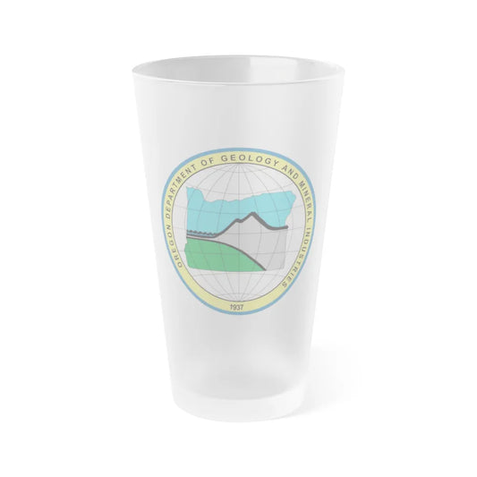 Oregon Department of Geology and Mineral Industries - Frosted Pint Glass 16oz-16oz-Frosted-Go Mug Yourself