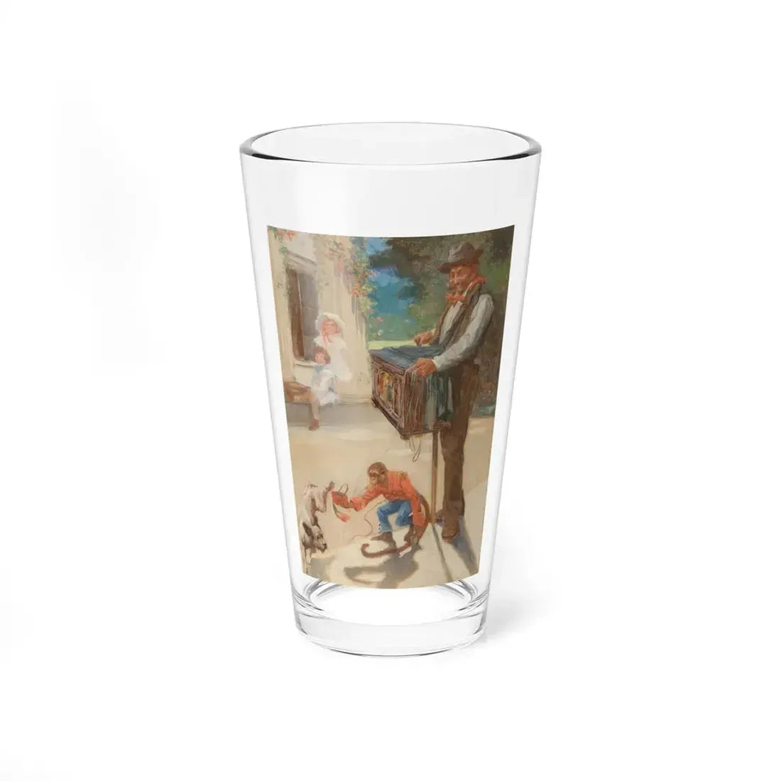 Organ Grinder with Monkey, undated advertisement (Magazine Illustration) Pint Glass 16oz 16oz - Go Mug Yourself