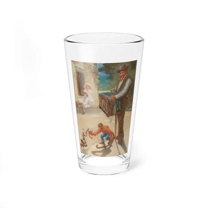 Organ Grinder with Monkey, undated advertisement (Magazine Illustration) Pint Glass 16oz 16oz - Go Mug Yourself