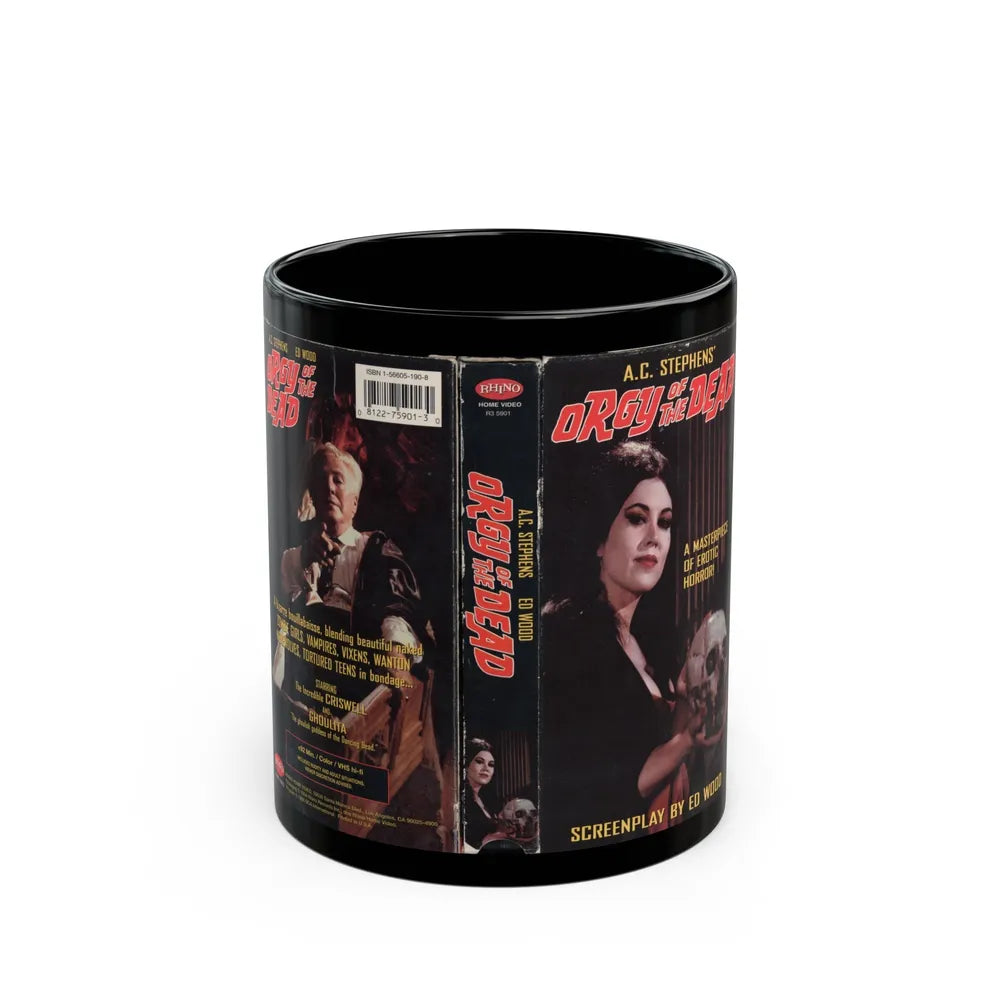 ORGY OF THE DEAD (VHS COVER) - Black Coffee Mug-11oz-Go Mug Yourself