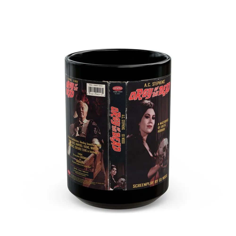 ORGY OF THE DEAD (VHS COVER) - Black Coffee Mug-15oz-Go Mug Yourself