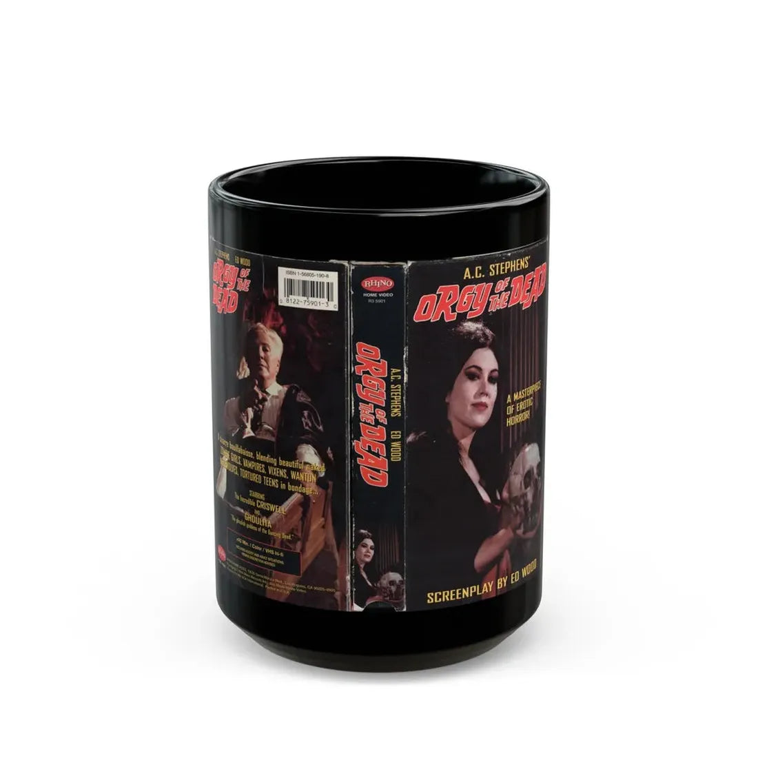 ORGY OF THE DEAD (VHS COVER) - Black Coffee Mug 15oz - Go Mug Yourself