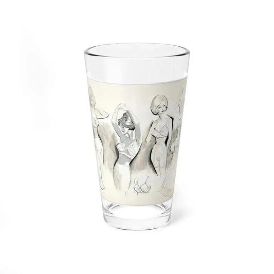 Original Commercial Art Illustration (c. 1960s) (Magazine Illustration) Pint Glass 16oz 16oz - Go Mug Yourself