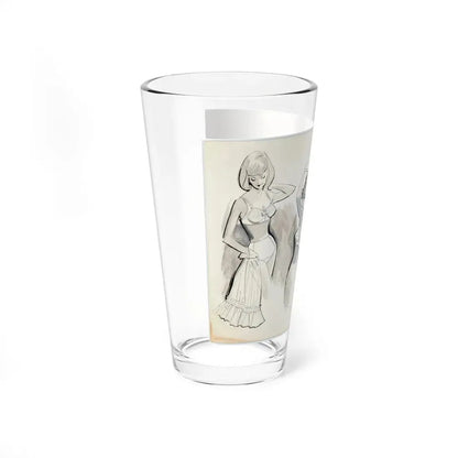 Original Commercial Art Illustration (c. 1960s) (Magazine Illustration) Pint Glass 16oz - Go Mug Yourself