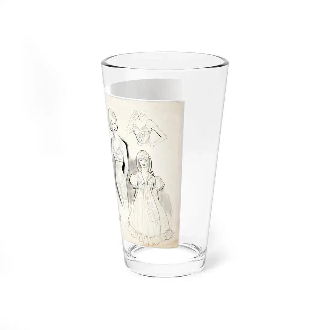 Original Commercial Art Illustration (c. 1960s) (Magazine Illustration) Pint Glass 16oz - Go Mug Yourself