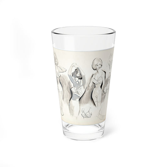 Original Commercial Art Illustration (c. 1960s) (Magazine Illustration) Pint Glass 16oz-16oz-Go Mug Yourself